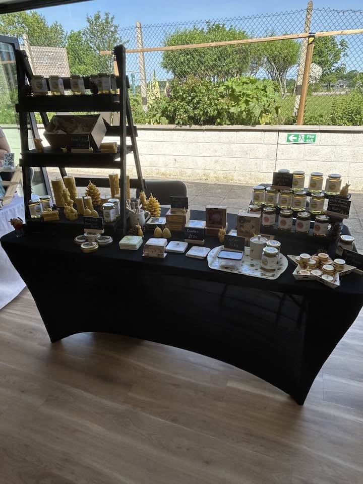 Our market stall at the village hall